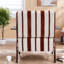 Chaises d'appoint confortables, sièges de maison en tissu et bois à rayures modernes