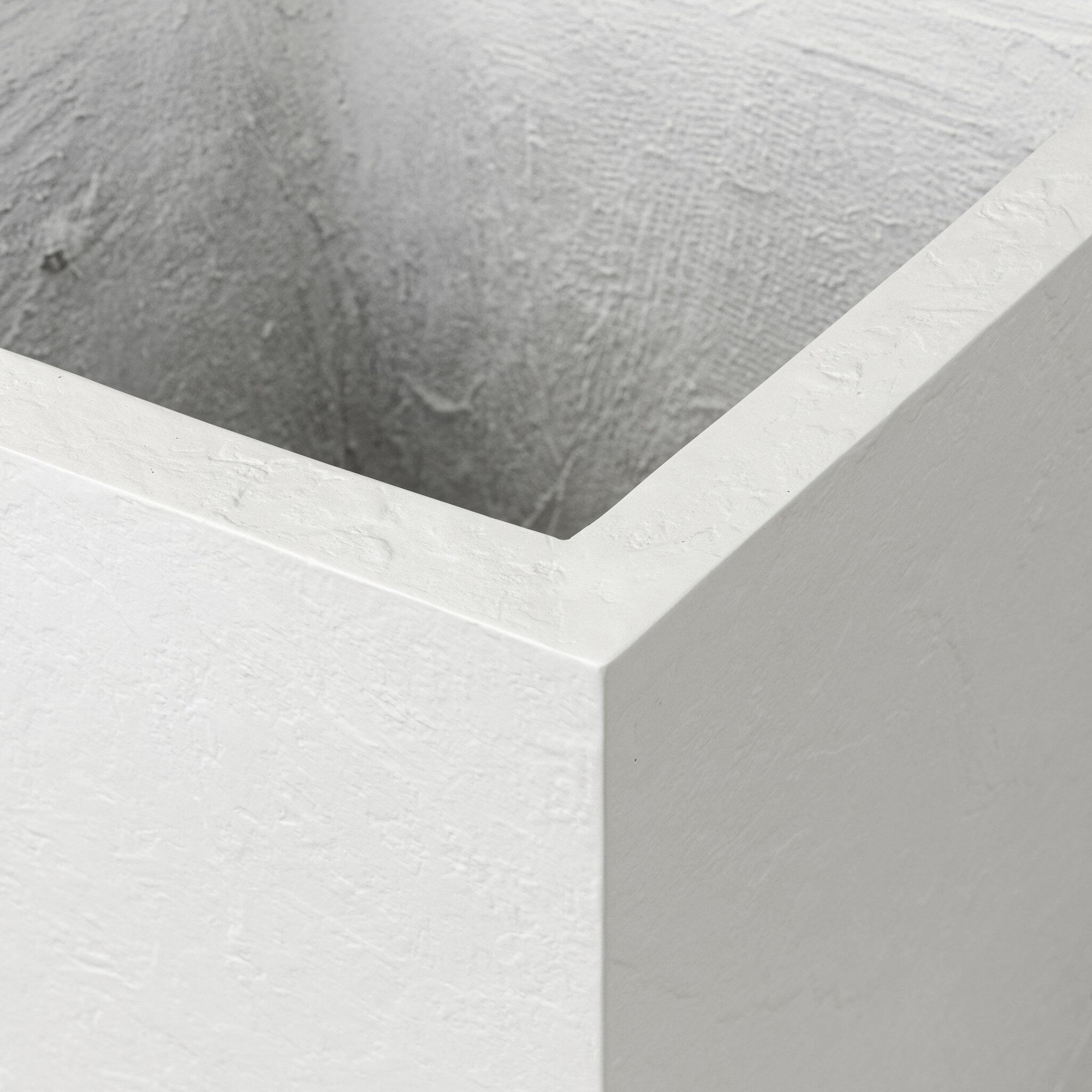Nael Planter Box, 28" H x 28" W x 28" D, Textured White Concrete