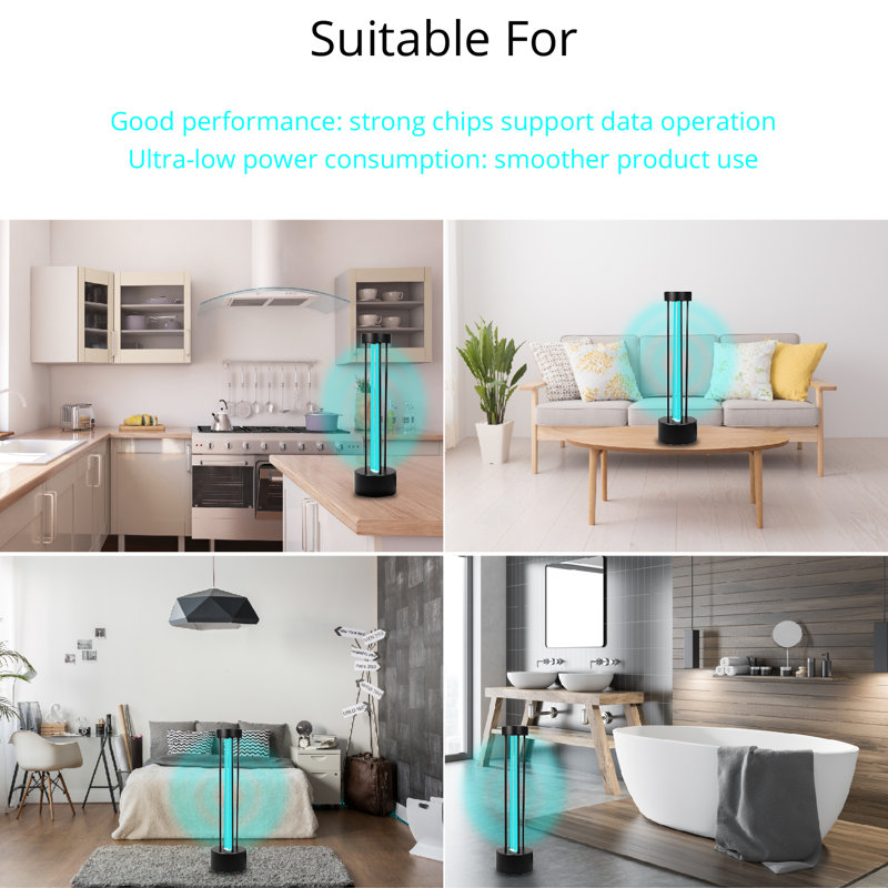 Radar intelligent WBM et assainisseur de lumière UV Wi-Fi, lampe bleue de désinfection germicide UVC 40 watts pour la maison