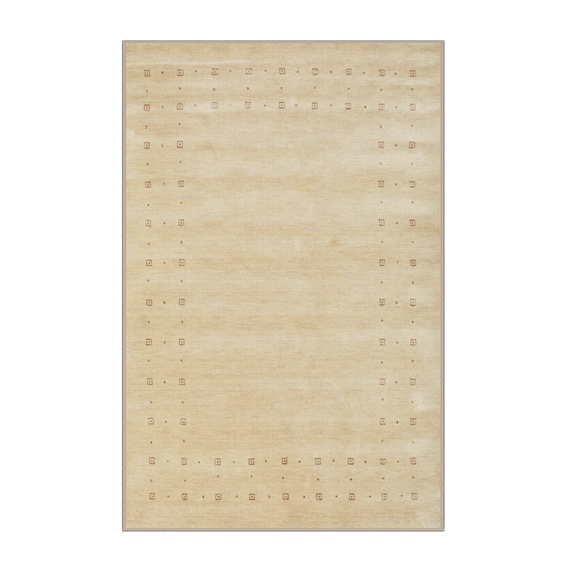Gris abstrait/Tapis décoratif beige, Rectangle 4 pi x 6 pi