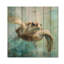 Aquarelle de tortue à la paix - Décoration murale moderne en bois sur bois de pin naturel-2058997631