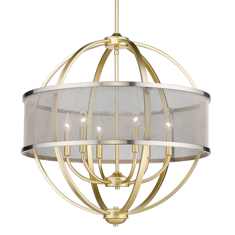 Lustre globe à 6 lumières Petitt, Or olympique, Étain