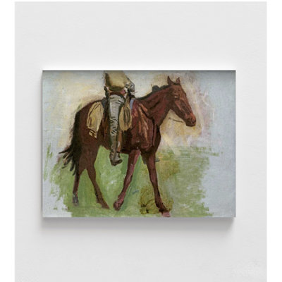 Sketch For Cowboys In The Badlands By Thomas Eakins, Horse Sketch Print, Cowboy Drawing Print, Cowboy On Horse Art, Old Ranch Print