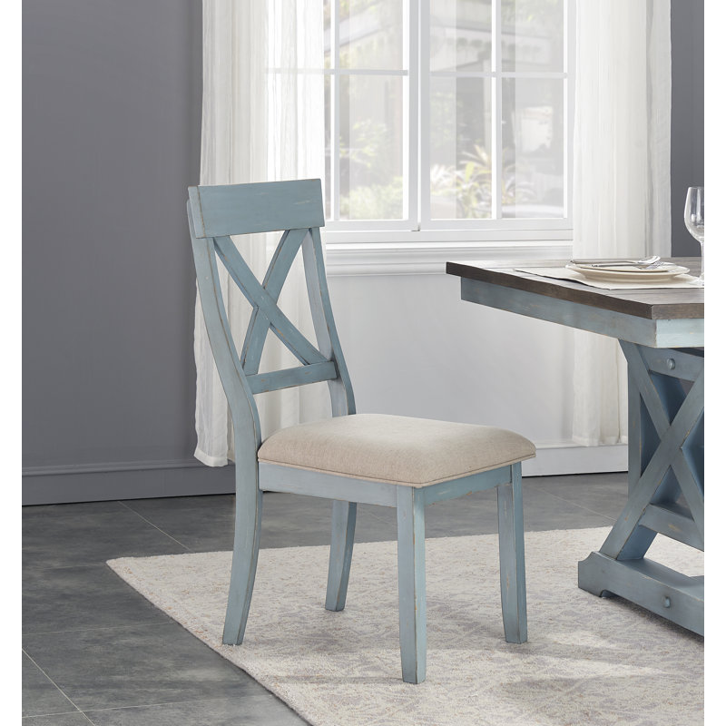 Fauteuil Daian, Bleu / beige