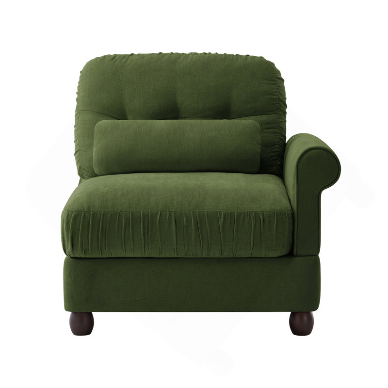 Canapé Melbourne en tissu chenille avec coussin, Green Chenille