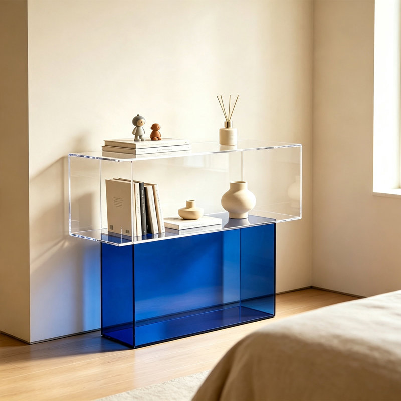 Console en acrylique multicouche, H 29,53 po x l 27,56 po x P 11,81 po