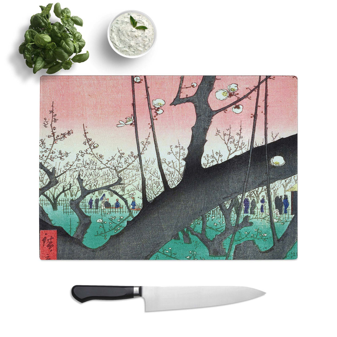 Tempered Glass Plum Garden in Kameido by Utagawa Hiroshige Chopping Board