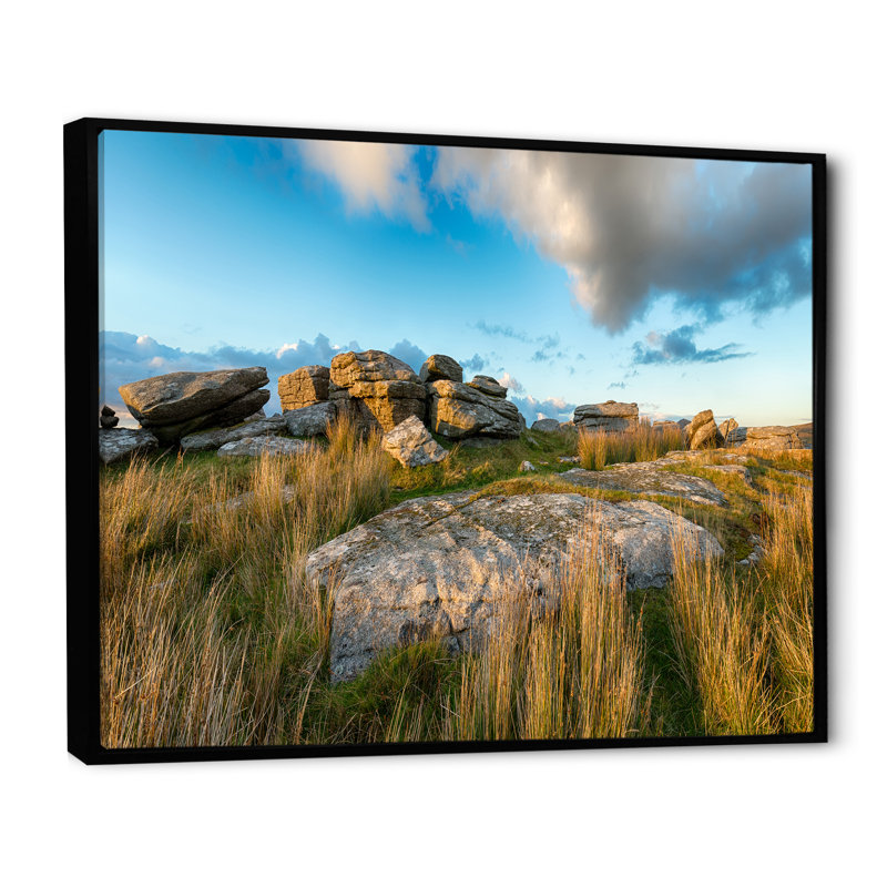 Shrublands on Arkansas Desert sur toile, H 12 po x l 20 po x P 1 po, Cadre flottant noir