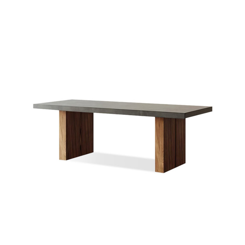 Gray Rectangular Solid Wood Dining Table, 29.53"H x 55.12"L x 27.56"W