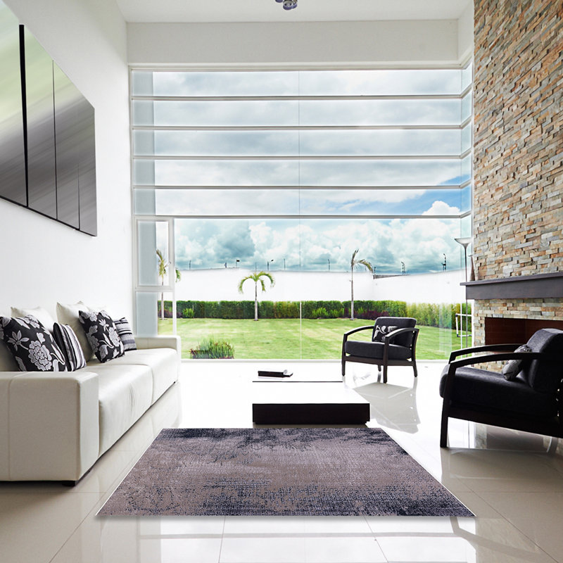 Tapis brun / gris Breda, Carré 4 pi