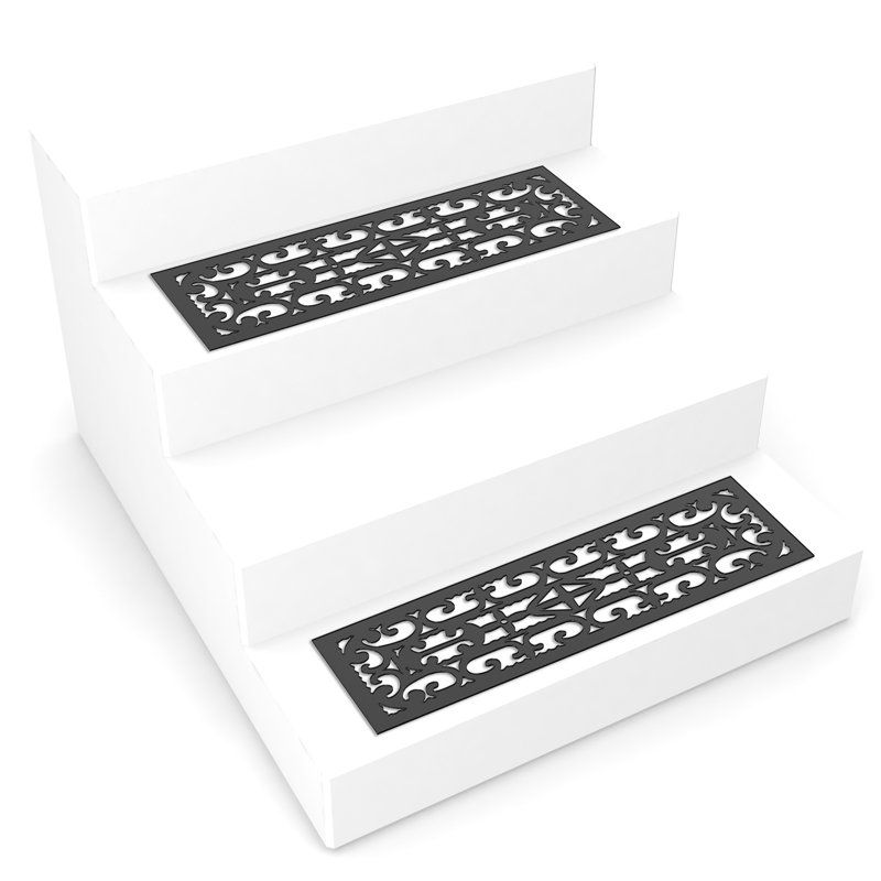 Tapis d'escalier antidérapants pour marches en bois - Tapis de couloir décoratif robuste avec poignée antidérapante - Tapis d'extérieur en caoutchouc