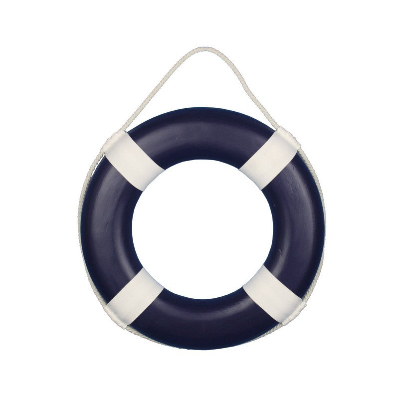 Pashkhi peint avec des bandes blanches, H 15 po x l 15 po x P 2 po, Bleu foncé