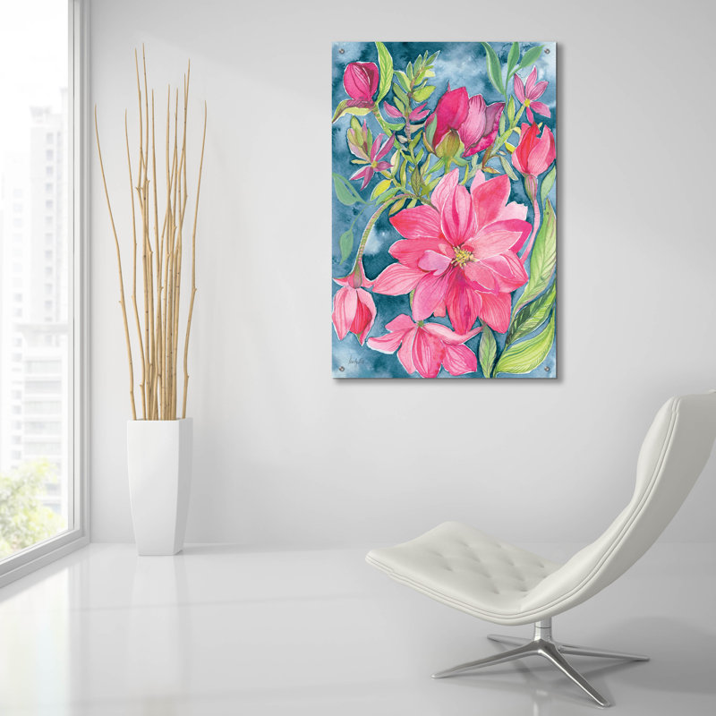 Art mural en verre Blooming Free, H 36 po x l 24 po x P 0,2 po