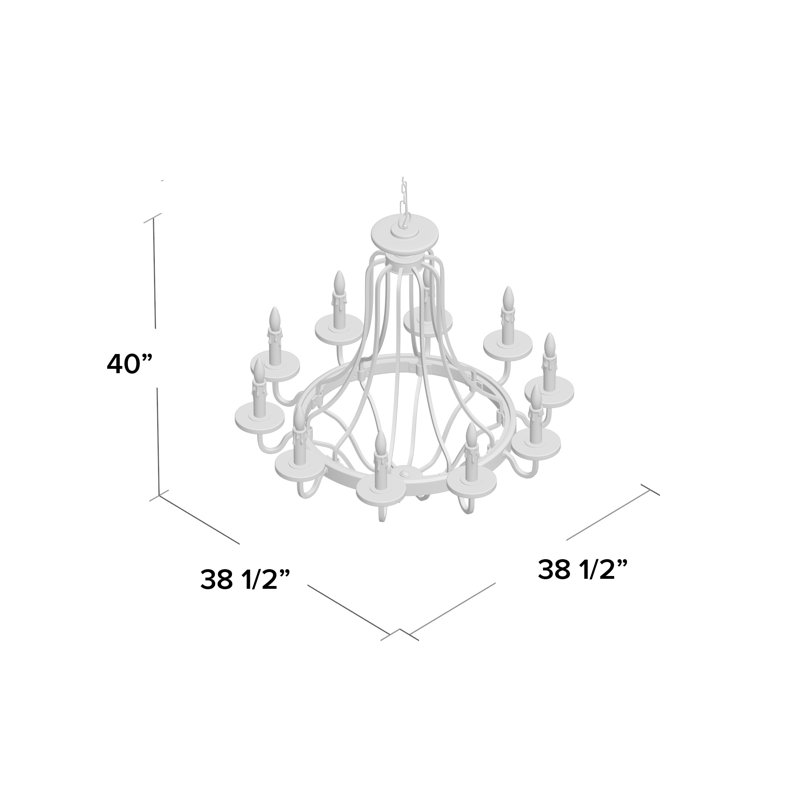Arkaitz 10 - Light Empire Chandelier, Polished Nickel/Greywood