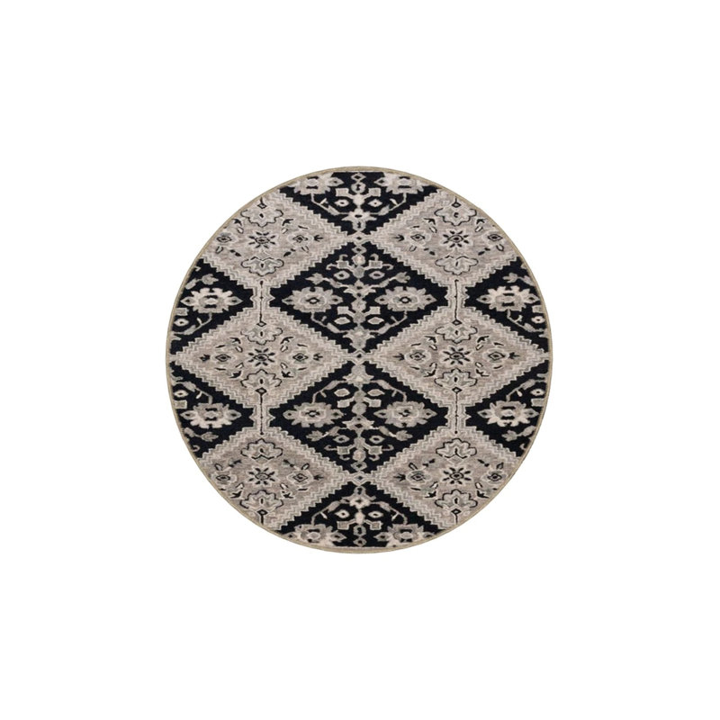 Geometric Floral Floral Checkered Woven Base Washable Carpet, Rectangle 2'4" x 4'