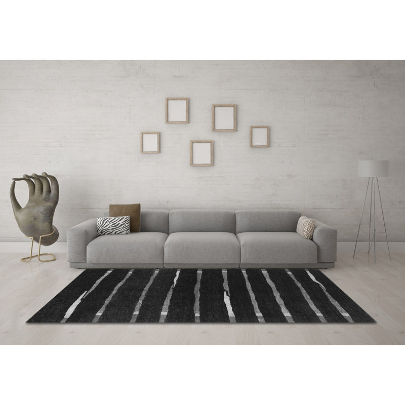 Nairy Performance Striped Indoor Rug, Square 8'