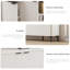 Buffet 62,9 pouces à flûte avec tablette ajustable et armoire courbée-1113670916