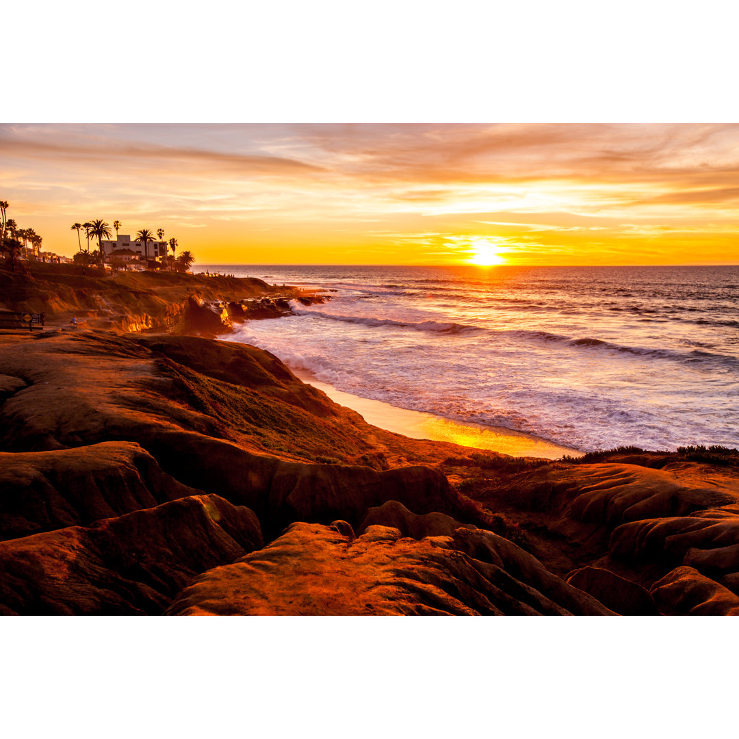 Sonnenuntergang am Strand von La Jolla - Leinwandbild