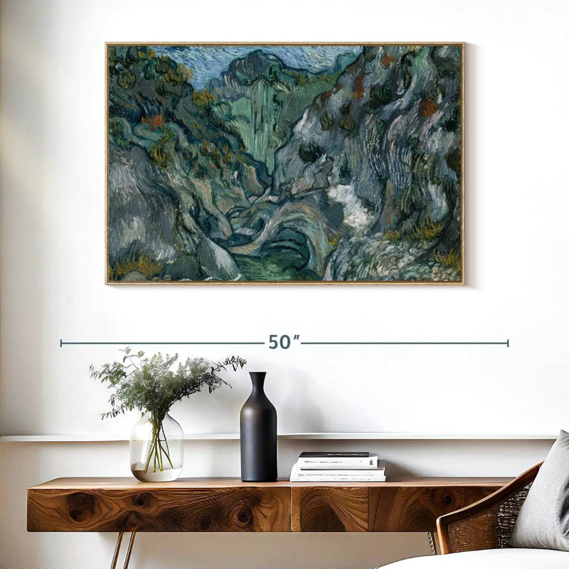 Ravin 1889, Cadre flottant en bois naturel, 40 po x 27 po