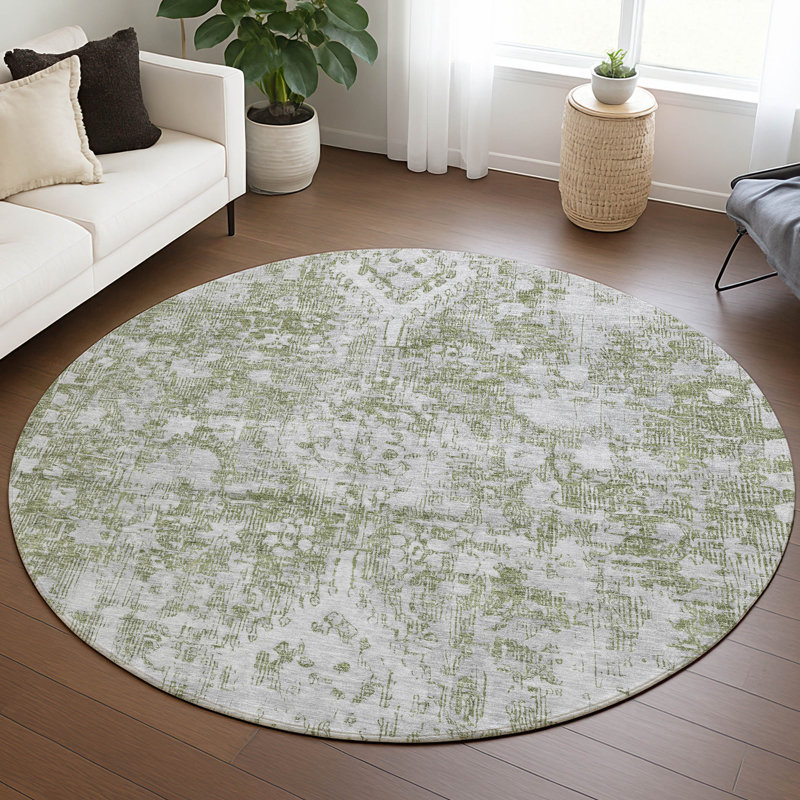 Tapis intérieur / extérieur lavable à la machine Christain ACN1229, Rond 8 pi