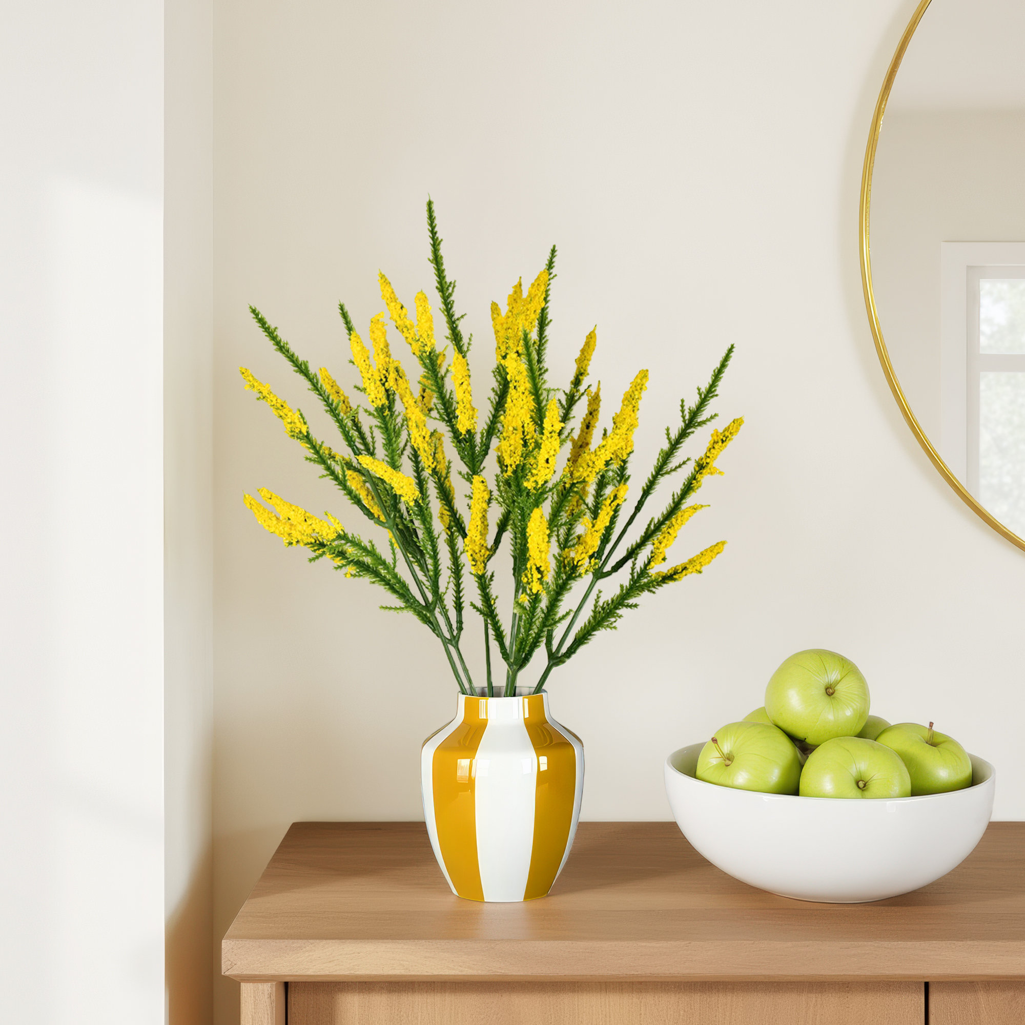 Artificial 13" Blazing Star Bush, Yellow