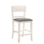Tabouret de bar transitionnel à hauteur de comptoir 2 pièces, gris craie, dossier rembourré, courbe moderne pour les chaises rembourrées, pieds évasés, coussin