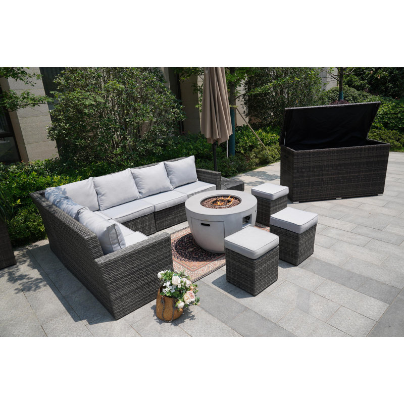 9 - Person Patio Conversation Set with Cushions