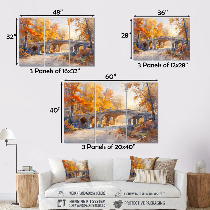 Ensemble de décorations murales élégantes, jaune et beige, Sans cadre, H 32 po x l 48 po