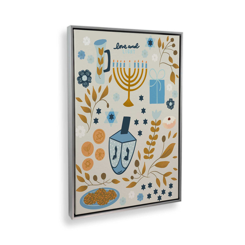 «Hanoucca nuits» par Garima Dhawan, reproduction d'art, H 24 po x l 18 po, Cadre flottant, Argent argent