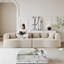 Canapé modulaire courbé de 106 po - Très grande méridienne Cloud avec 6 coussins, 4 places en velours côtelé moelleux et siège en mousse à mémoire de forme, beige-210453652
