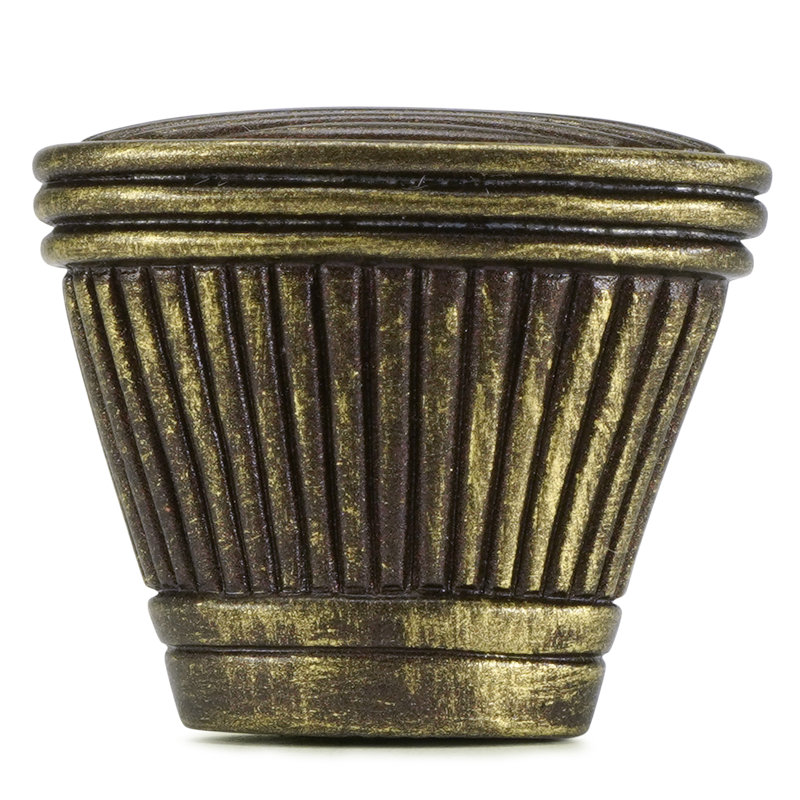 Oxford knob; Antique Brass finish, Brass