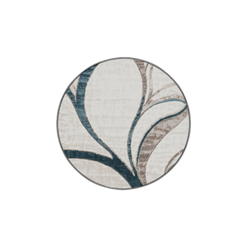 Silky Soft Plush Gray Area Rug, Round 6'