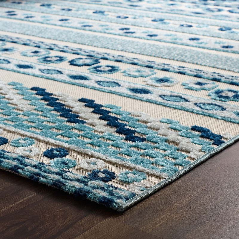 Tapis d'intérieur et d'extérieur à motif géométrique Reflect Cadhla par Modway, Rectangle 5 pi 3 po x 7 pi 6 po