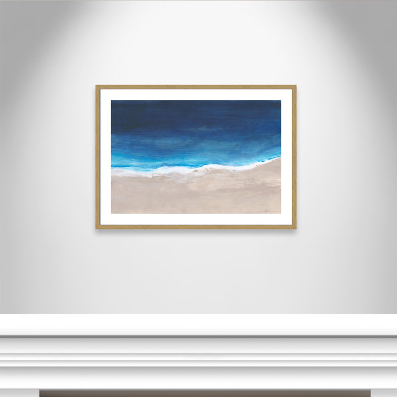 Oceans From Above by Filippo Ioco, 25.5" H x 35.5" W x 0.75" D, Beige Wood Framed Paper