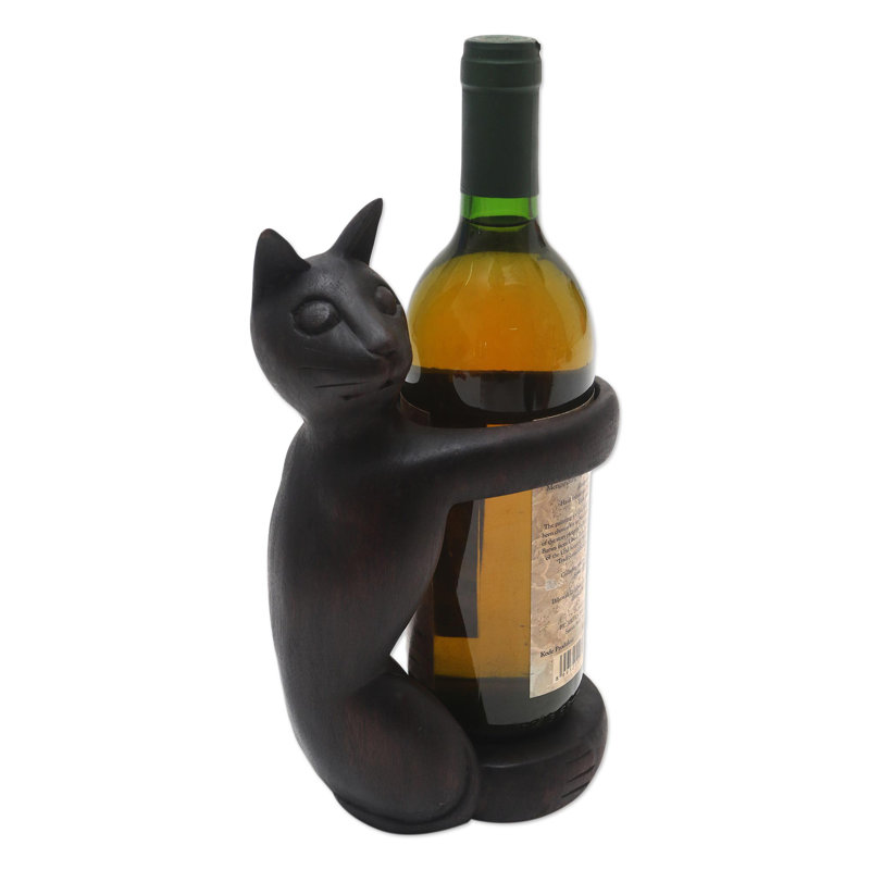 Mallorca Solid Wood Tabletop Wine Bottle Rack in Black