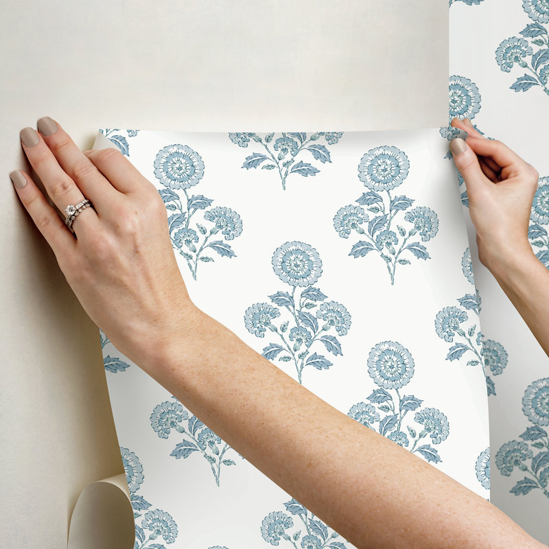 Rouleau de fleurs pelez et collez, Bleu