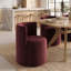Ensemble de table de salle à manger extensible en placage de bois de 78" à 96" avec 6 chaises en velours et roulettes dissimulées-1120649918