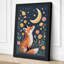 Fox Under Moonlight Boho - Wrapped Canvas-1649288030-1649288031