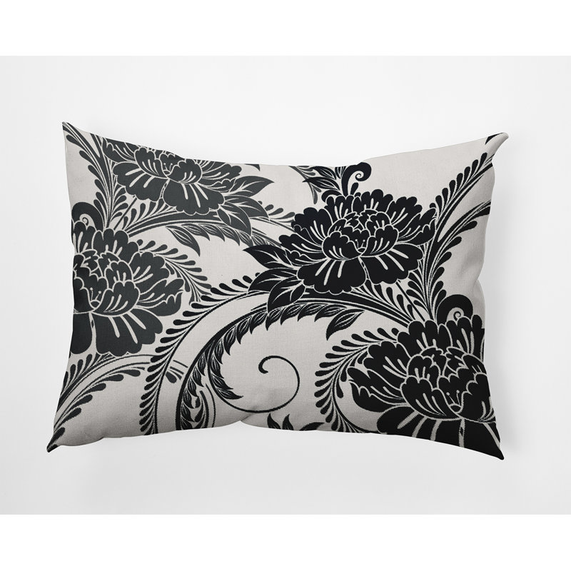 Housse et coussin rectangulaires en polyester / mélange de polyester par E by Design, Noir