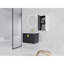 Meuble-lavabo de salle de bain avec lavabo en céramique et armoire d'appoint - Style moderne, châtaignier noir, structure et organisation