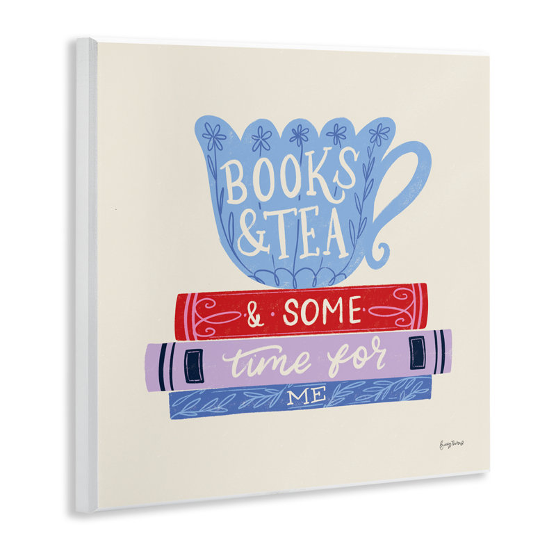 Livres «Tea Time For Me», plaque murale par Becky Thorns