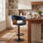 Blue Adjustable Height Bar Stools With Fabric Seat Swivel Stool With Backrest For Kitchen Island Bar Home Pub-1546840795
