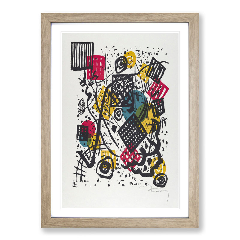 Small Worlds V by Wassily Kandinsky - Single Picture Frame Print on Wood, Oak Framed, 48cm H x 36cm W x 2cm D