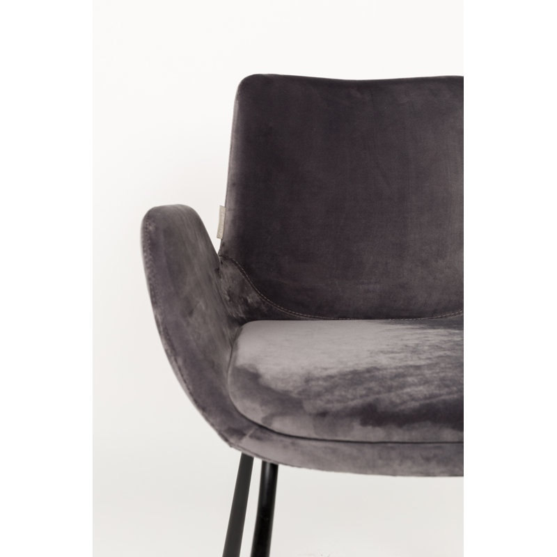 Britt Armchair, Dark Gray Velvet