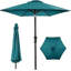 Parasol de marché 10 pi, cadre en acier avec manivelle et bouton poussoir inclinable-2076270903