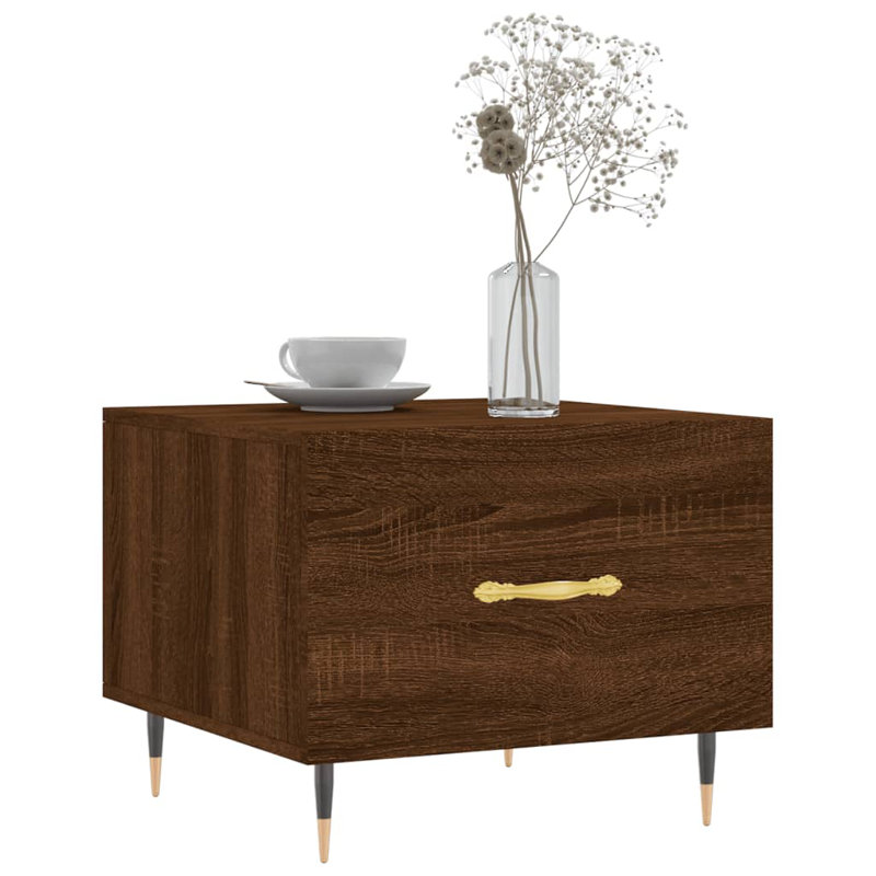 Four Leg Coffee Table with Storage, brown oak