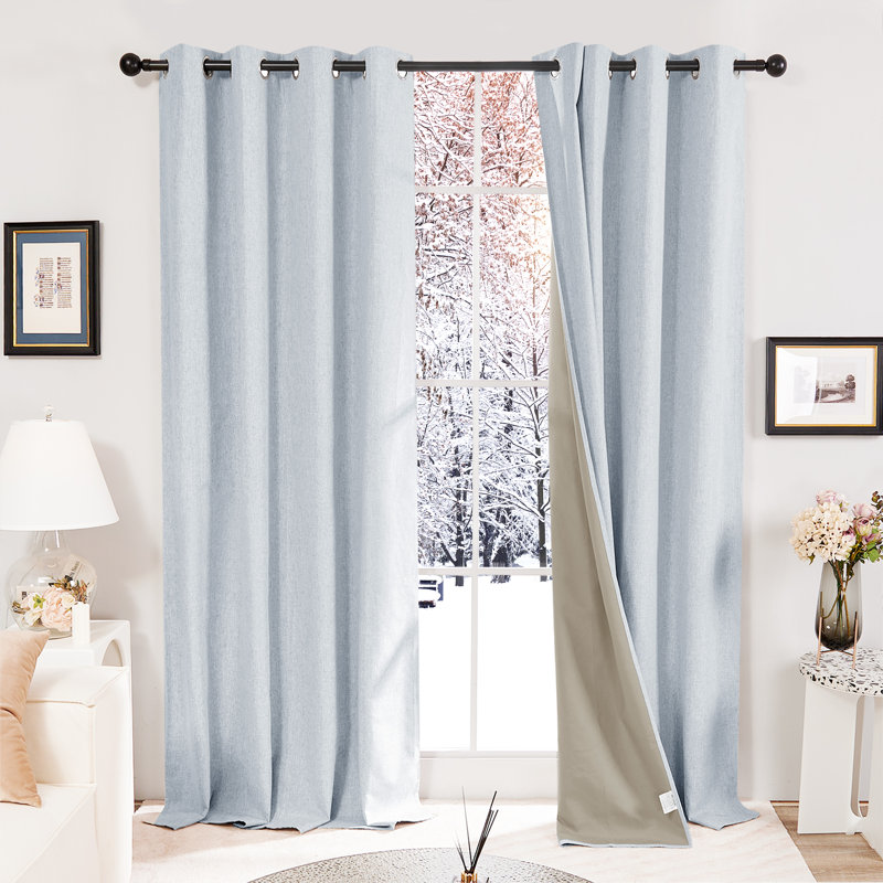 Paire de rideaux occultant Lythrodontas, L 52 po x H 84 po, Bleu clair