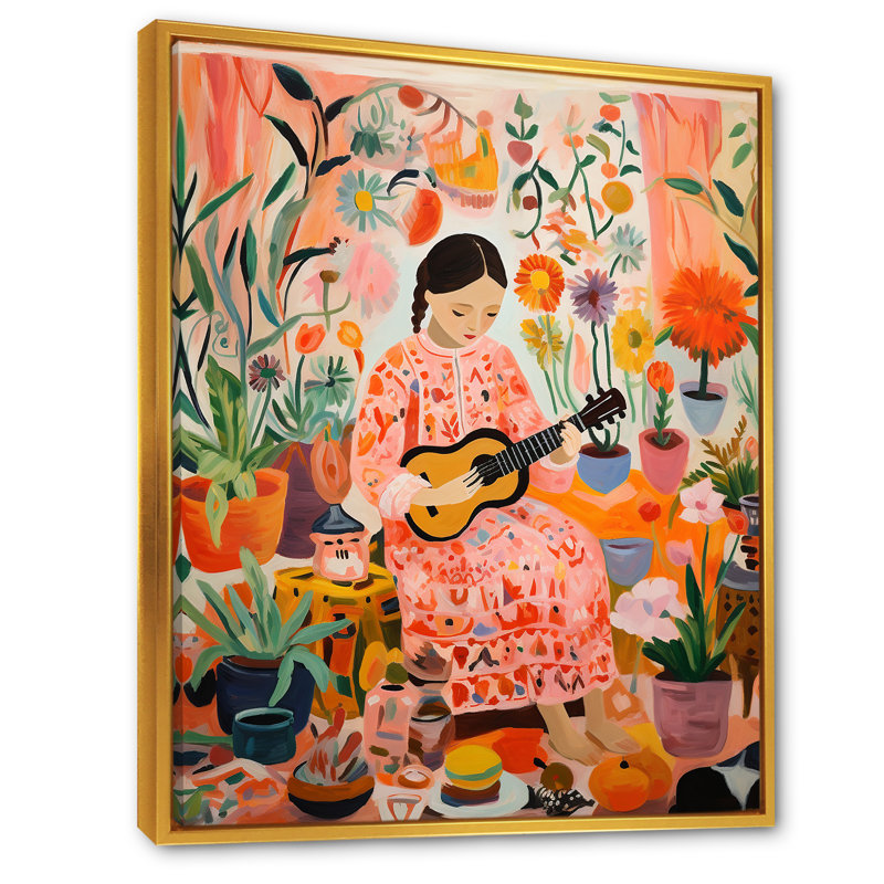 Kids Kids Children Art III - Art mural pour enfants, Cadre flottant doré, H 44 po x l 34 po x P 1,5 po
