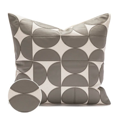 Geometric Faux Leather Pillow Cover