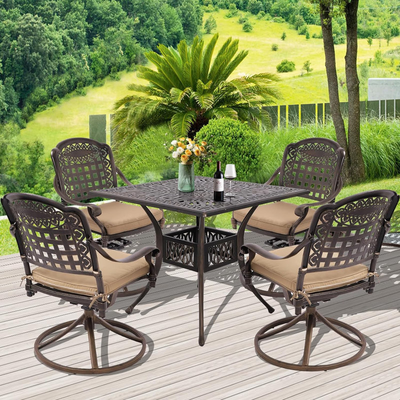 Ensemble repas d'extérieur carré L 35,4 po Asherah
